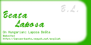 beata laposa business card